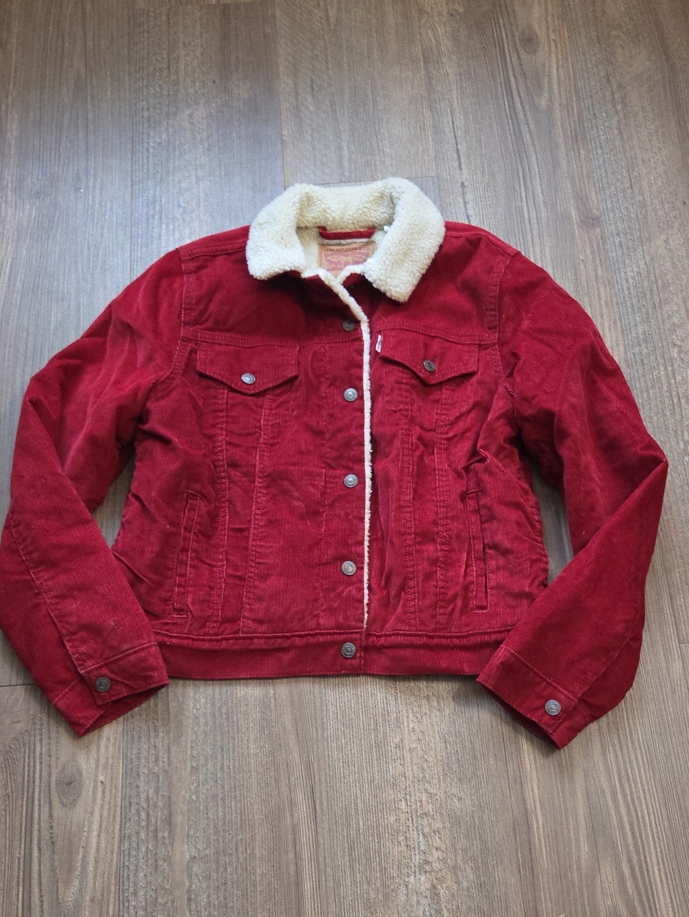 Levi's Red Corduroy Sherpa Collar Jacket